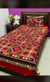 Single Bedsheet 3D-Crystal Design Cotton Printed Bed Sheet Set -Multicolored. 