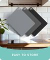 1 Pcs Flexible Cutting Boards Set for Kitchen Extra Thick BPA-Free TPU Plastic Cutting Mats, Non-Slip, Multi-Color Chopping Board With Easy-Grip Handles, Ideal For Cooking, Food Prep & Serving Chop Board Mat Cutting Sheets Bendable Chopping Mat. 