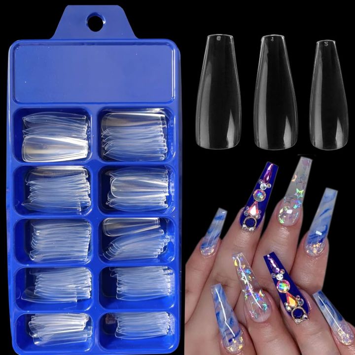 100pc%20Long%20Coffin%20Acrylic%20Nail%20Tips%20Clear%20Ballerina%20Shape%20Press%20On%20Fake%20Nails%20Artificial%20Fingernails%20DIY%20Manicure%20Nail%20Art%20Decoration%20for%20Women%20Girls%20-%20Image%207