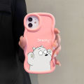 AMORVOR for Xiaomi Poco X5 Pro 5G Back Cover Cute White Bear Pattern Luxury Phone Case Macaron Wave Soft Silicone Mobile Cover. 