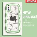 JIUMOO For Huawei P20 P20 Pro Case Cute Cartoon Funny White Cats TPU Casing Soft Protective Cover Simple Solid Candy Color Shockproof Wave Edge Phone Cases. 