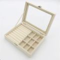 Jewelry Storage Organizer Velvet Drawer Tray Acrylic Jewelry Box Display Holder Case for Necklace Earring Bracelet Watch (beige, white, pink, black with lid) / Jewelry Box, 3 Grids Women's Jewelry Organizer, Velvet Jewelry Organizer. 