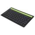 WIRELESS BLUETOOTH KEYBOARD WITH PHONE/TABLET HOLDER SLOT. 
