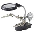 LED Light Soldering Iron Stand - Helping Hand Magnifying Glass Magnifier. 