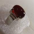 SHEFAT AL ABD AQEEQ RING HABSHI BLOOD COLOR Silver Ring. 
