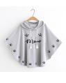 Round Style Meow Hooded Poncho For women. 