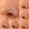 Carat Nose Ring Letter S Electroplating Long Lasting Non Piercing Clip. 
