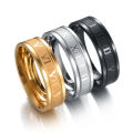 Wide Roman Numeral Men Ring Stainless Steel Simple Smooth Finger Ring Fashion Jewelry. 