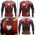 【ALLGOOD】Mens Compression Shirts Iron Man Printed Quick Dry T-shirts Fitness Training Tight Sport Running Athletic Tops. 