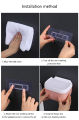 Mini Tissue Dispenser Wall-Mounted Self-Adhesive Plastic Tissue Dispenser Tissue Box Storage Holder for Paper, Towels, Mobile Phone Tissue Storage Box For Bathroom - Multi. 