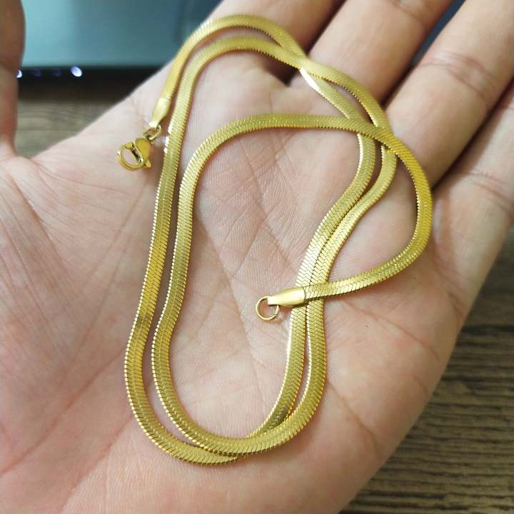 Golden%20snake%20chain%20/%20gold%20choker%20/%20High%20quality%20Flat%20snake%20chain%20/%20gold%20necklace%20/%20925%20Sterling%20Silver%20/%20gold%20chain%20-%20Image%204
