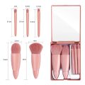 Mini Travel Makeup Brushes Set with Mirror Makeup Brush Case Subtle Beauty Stackable Beauty Tools Cosmetics Portable Box Gift. 