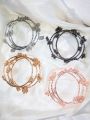 Luxury Metal Bangles Set with Tussles Twisted Designated – Gold, Rose Gold, Silver & Black Plated | Elegant & Durable Bracelets for Casual & Party Wear. 