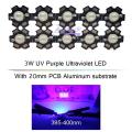 1/2/5/10 Pieces 3W High Power LED UV Light Chip 395-400nm Ultra Violet Bulbs Lamp with 20mm Heat Sink Aluminum substrate Note Check. 