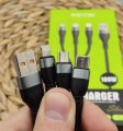 100% Original Oraimo MXQ-X313A 3 in 1 Fast Charging Cable Type C Lightning Micro USB Cable (Black), Oraimo Pure Copper 3 in 1 [ Iphone, Type C and Micro USB ] Pure Copper Type C Fast Charging Cable Black. 