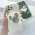 OPPO F7 Fashion 3D Disney Mickey Minnie Mouse MakingUp Mobile Phone  Casing Mirror Diamond Bow Case Girl Women Len Protect Silicone Shockproof Soft Back Cover. 