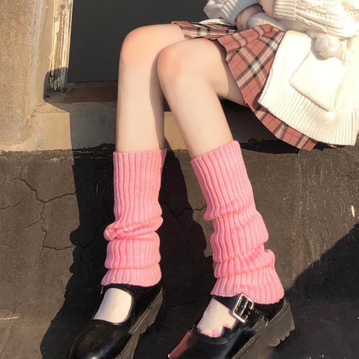 Gothic Lolita Winter Leg Warmers Sock Socks Gyaru Knit Socks Fluffy Goth Legs Warm Sock for Gothic Style Legging
