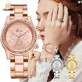 [Precious] Elegant Stainless Steel Band Women's Watch/ Luxury Rhinestone Casual Wristwatches/ Classic 3-Eyes Quartz Watches. 