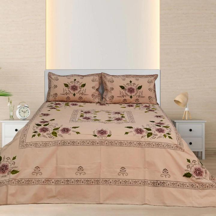 Tea Time Cotton Embroidered Bed Sheet Set