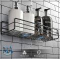 Wall-Mounted Kitchen Organizer Rack with Hooks for Spices, Jars, and Utensils. 