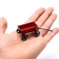 1:12  Dollhouse Miniature Garden Metal Red Cart Toy Ornament Home Decor Gifts. 
