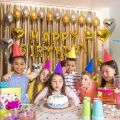 Happy Birthday Decoration Kit Combo 57Pcs for Silver and Golden HBD Letter Foil Balloons Heart Foil Kids Adults. 