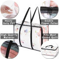 Transparent Clothes Storage Bag Organizer with Reinforced Easy Carry Handle Folding Storage Bag For Wardrobe, Comforter, Blanket, Bedding. 