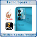 2Pcs Tecno Spark 7 Back Camera 9H Gorilla Flexible Protector For Tecno Spark 7. 