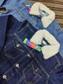 Stylish Denim Fur Jacket for Girls & Women – Winter Warm Jeans Jacket with Faux Fur Collar jacket. 