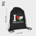 Free Palestine Flag Drawstring Bag - Palestine Bag Digitally printed on cloth by Zezo. 