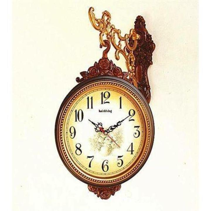 Haxing Brown Double Clock
