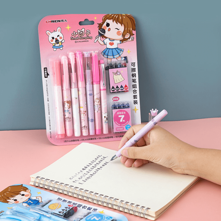 CHREN%20Cute%20Fountain%20Pen%20Set%20Of%207%20With%20Ink%20Refills%20-%20Image%203
