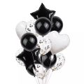 14-Pack Assorted Heart and Star Shaped Foil Balloons with Confetti for Party Decorations - Unisex. 