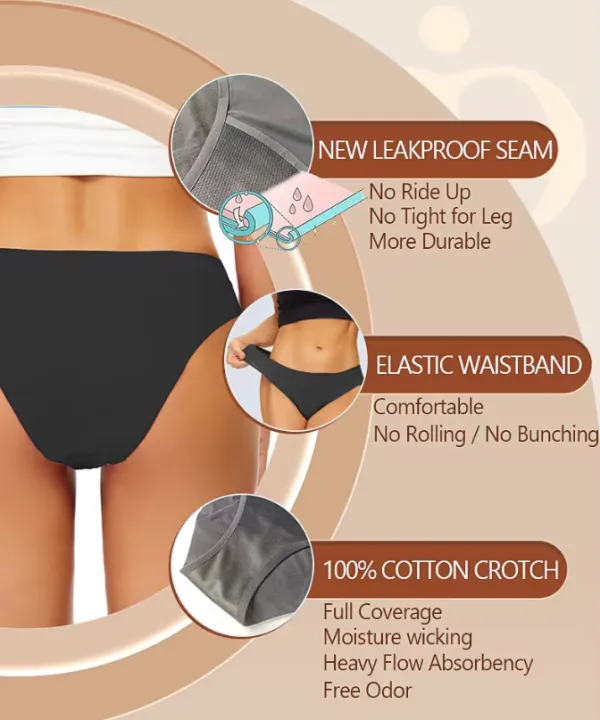 Period%20Panties%20for%20Women%204%20Layers%20Abundant%20Flow%20Period%20Panties,%20Leak%20Proof%20-%20Image%202