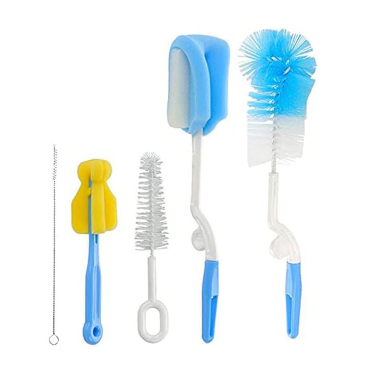 5Pcs Baby Bottle Brush Set - BPA-Free, Soft Bristles for Safe and Effective Cleaning of Baby Bottles, Nipples, and Sippy Cups, Durable, Dishwasher Safe, and Gentle for Newborns