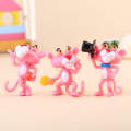 6pcs/set Lovely Pink Panther Action Figure Toys Cute Cartoon 4.5cm Mini PVC Animals Model Collection Kids Gift Toys. 