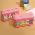 Waterproof Cosmetic bag Trendy Letter Print Makeup case Travel pouch for Travel Daily use Beauty professionals Gift Makeup organization. 