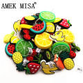 Lovely Fruit Style Croc Shoe Charms Banana/Pineapple/Peach/Strawberry Shoe Decoration Shoe Accessories for jibz Kids Party Gifts. 