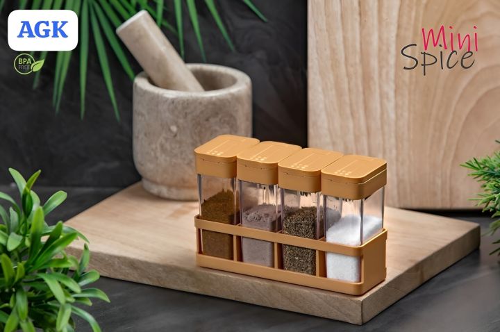 4 Pcs Set Spice Masala Plastic Storage box - Multipurpose Box Masala