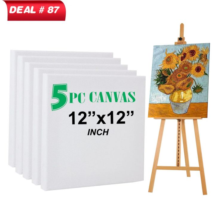 Canvas & Easel Kit For Artist's , Adjustable Wooden Easel, Portable Tabletop Easel,Wooden Easel and Canvas Set, Craft and Paint Kit Deal No.87