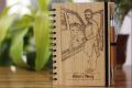 Customized Wooden Dairy with Pen (Engave your image, Name or Text). 