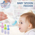 Baby Spoon Feeder 90ml Silicone Feeding Bottle with Spoon – Squeeze Food Feeder for Newborn & Toddler, Rice Cereal, Milk & Puree Feeder. 