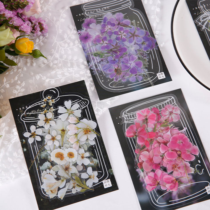 Panda Online 40PCS Retro Natural Flower Series PET Stickers Album Diary ...