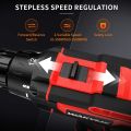 Cordless Drill Set 2 Batteries, WAKYME 12.6V Power Drill 30NM 18+1 Clutch, 3/8" Keyless Chuck, Variable Speed Built-in LED Electric Driver Drill for Drilling Wall, Bricks, Wood, Metal etc. 