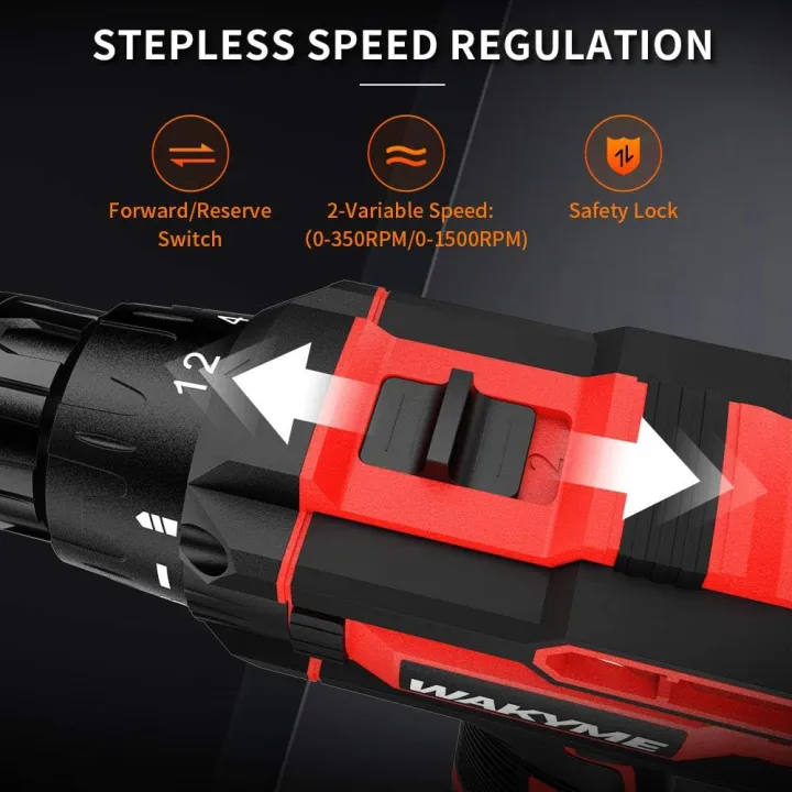 Cordless%20Drill%20Set%202%20Batteries,%20WAKYME%2012.6V%20Power%20Drill%2030NM%2018+1%20Clutch,%203/8"%20Keyless%20Chuck,%20Variable%20Speed%20Built-in%20LED%20Electric%20Driver%20Drill%20for%20Drilling%20Wall,%20Bricks,%20Wood,%20Metal%20etc%20-%20Image%205