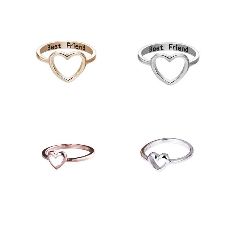 Promise Rings Friendship Rings Double Heart Friendship White CZ