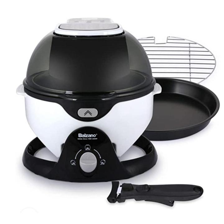 6L – 1200-1400 W – Black/White Balzano(Italian) Rolling Cook Air Fryer –