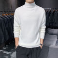 Mock Neck Sweater Men's Korean Style2023New Thickened Knitting Men's Winter Trendy Warm Top Sweater Trendy. 