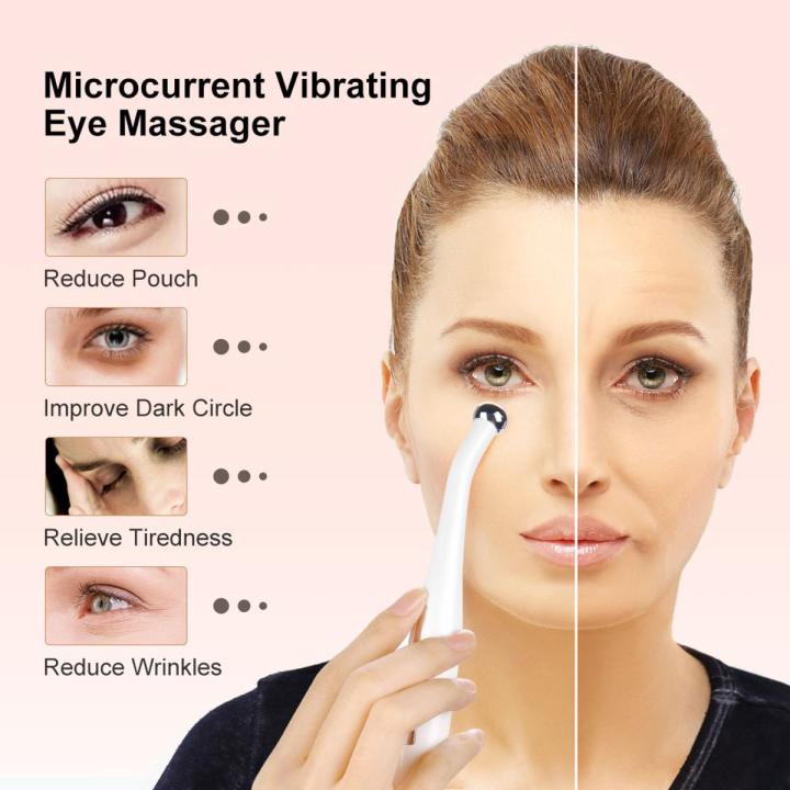 Mini Electric Eye Massager Pen Device, Dark Circle Facials Vibration Portable Thin Face Magic Stick, Anti-Ageing Wrinkle Massager, Mini Vibrating Eye Massager, Beauty Care Portable Pen, Dark Circle Pen Removal, Skin Tightening Rejuvenation Device