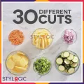 Brava Spring Slicer, Safe Slice Mandoline for Vegetables, Meal Prep & More with Thickness Adjuster, Multicolor. 